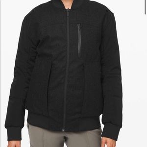 Lululemon Roam Far Wool Bomber Black / Heathered Black size 10